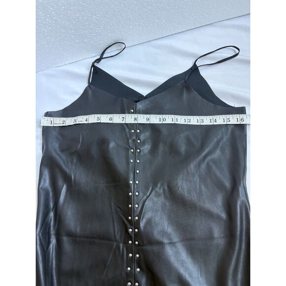 Blank NYC Close The Deal Embossed Vegan Leather Black Stud Slip Dress Size S - Picture 8 of 9
